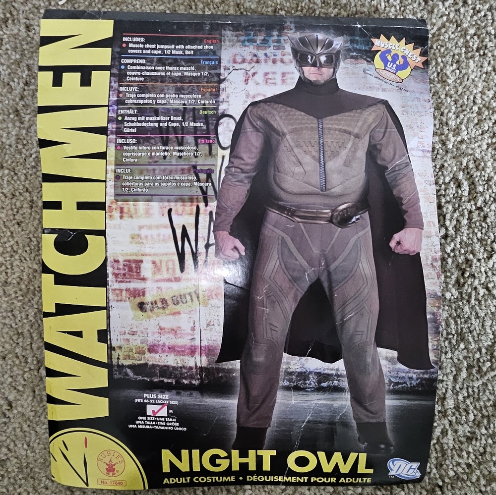 Rubies Watchmen Night Owl Adult Costume, Plus Size Fits Jacket Size 46-52